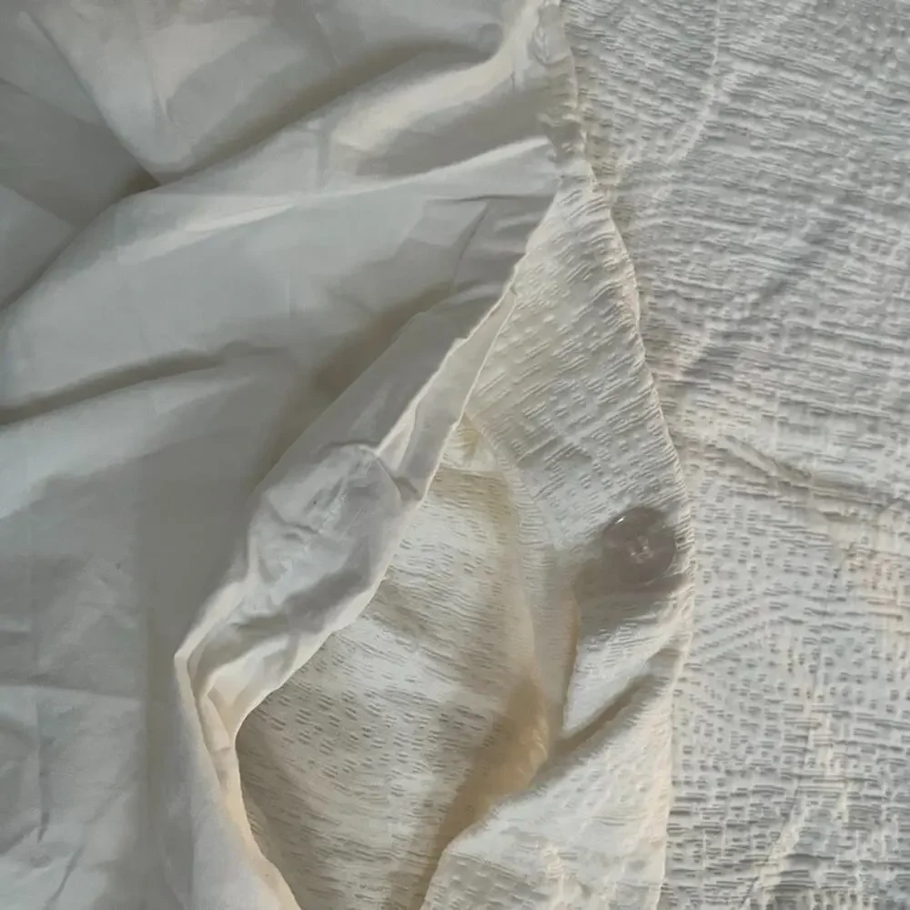 West Elm Matelasse Cream Full Queen Duvet Cover Cotton Blend